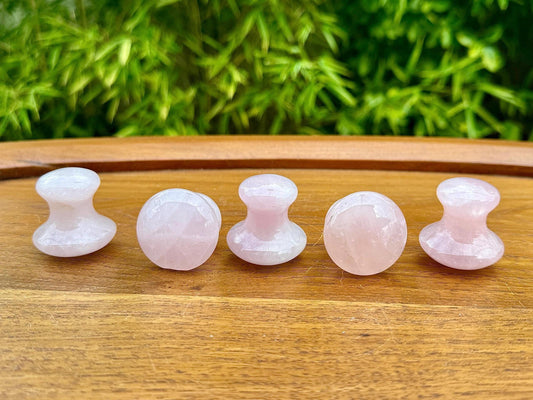 Gua sha champignon visage en quartz rose pierre naturelle semi précieuse