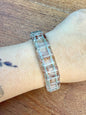 Bracelet jonc souple en quartz lodolite - quartz jardin pierre semi précieuse