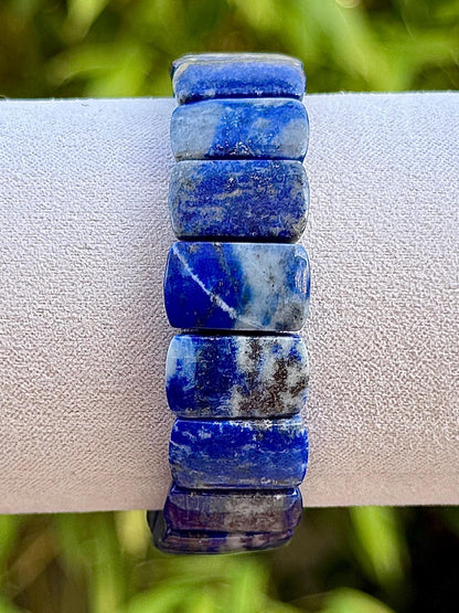 Bracelet jonc souple en lapis lazuli pierre semi précieuse