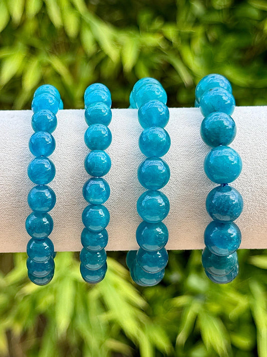 Bracelet perle d’amazonite givrée pierre semi précieuse