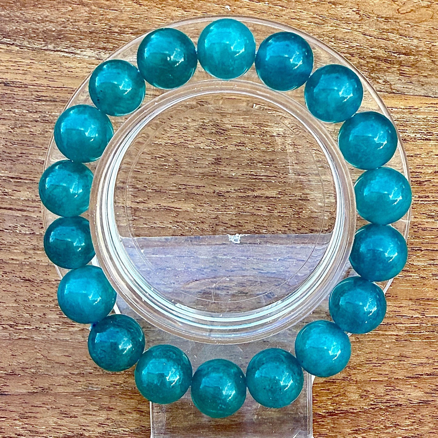 Bracelet perle d’amazonite givrée pierre semi précieuse