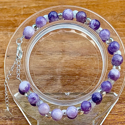 Bracelet en mica violet pierre semi précieuse - Creation by L