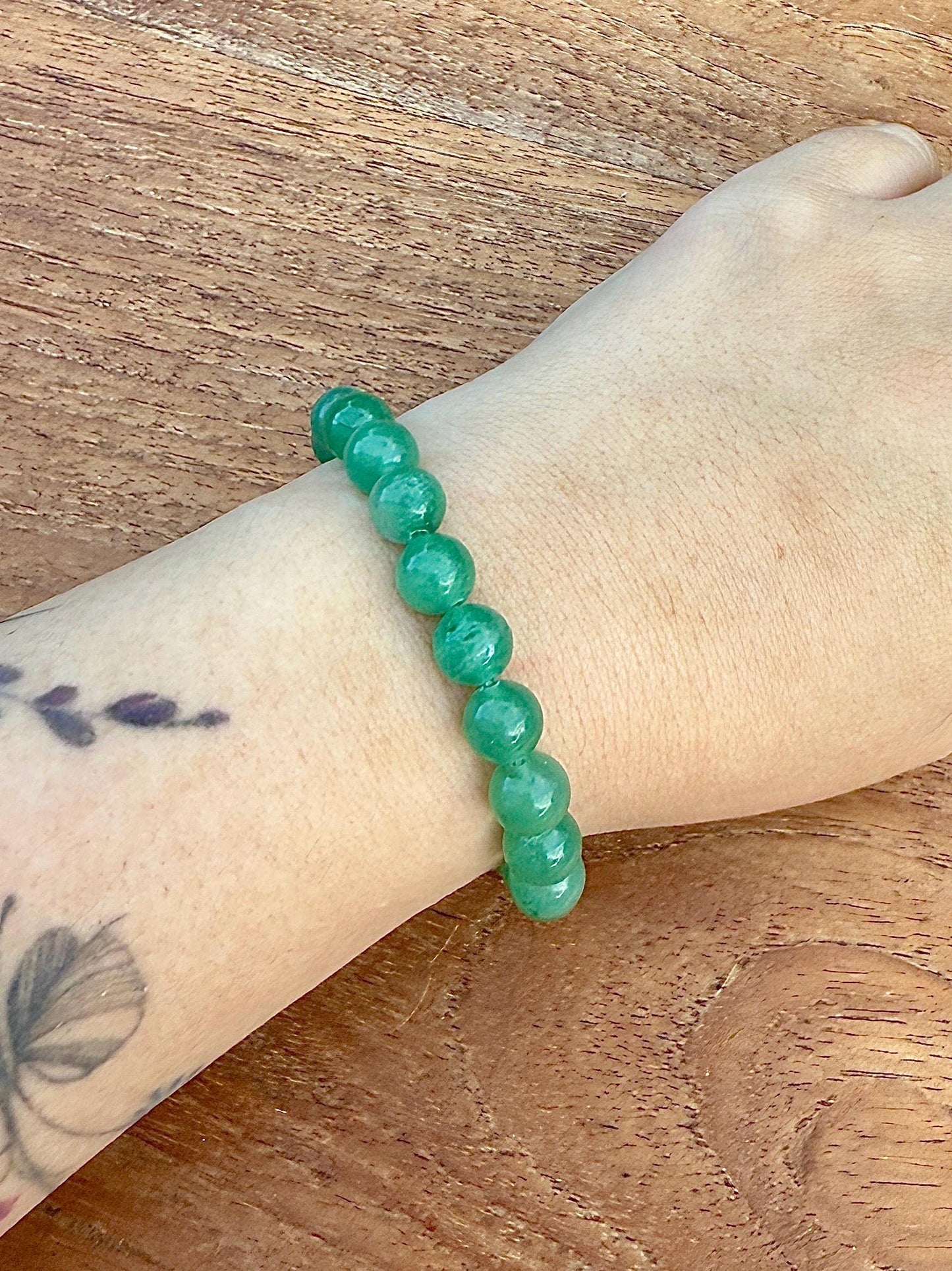 Bracelet en aventurine verte pierre semi précieuse