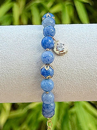 Bracelet en aventurine bleue pierre semi précieuse