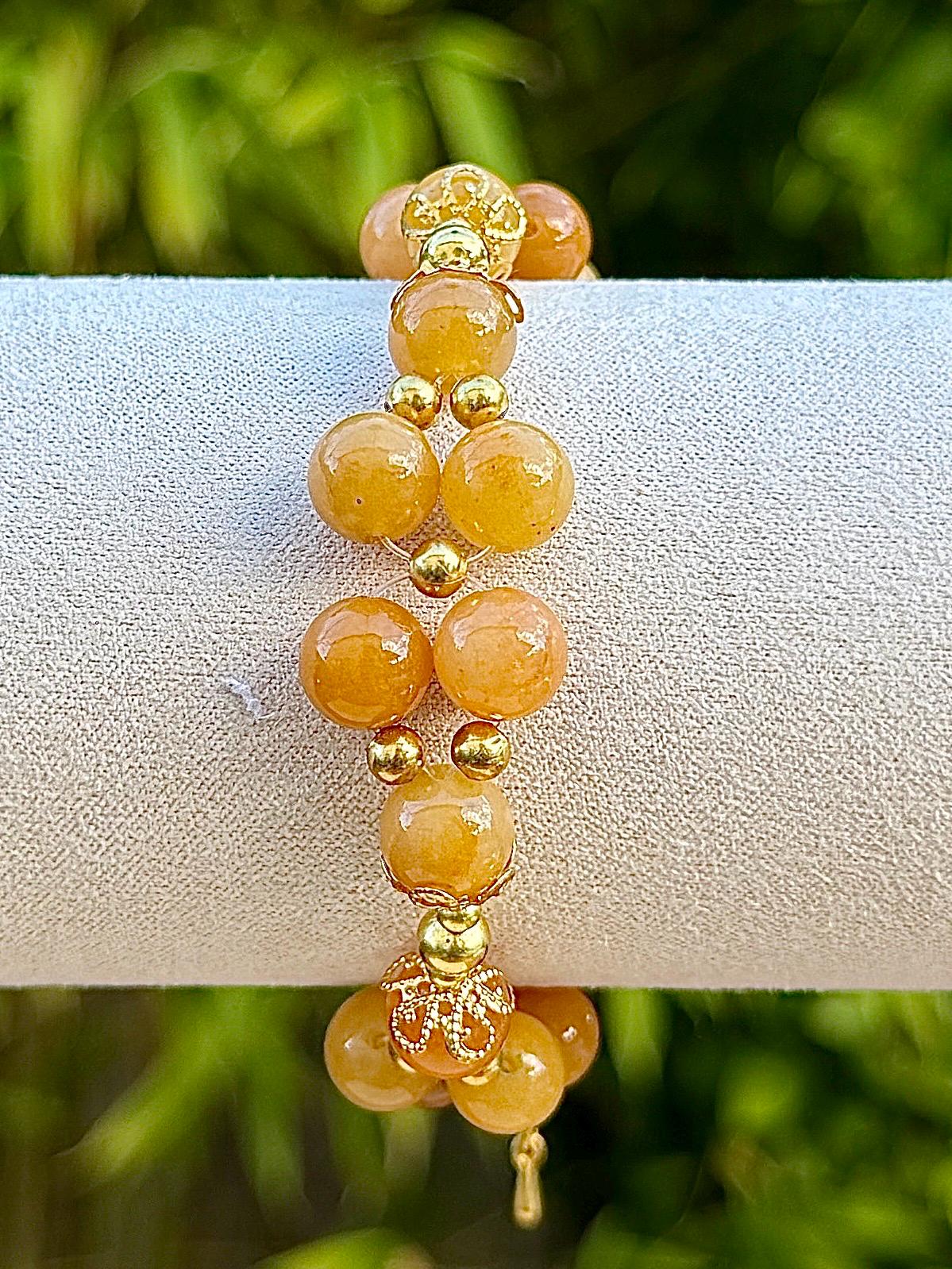 Bracelet en aventurine orange pierre semi précieuse