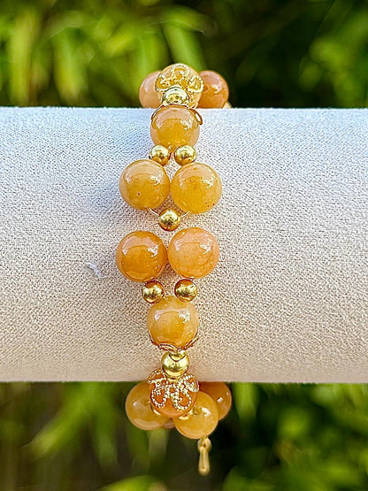 Bracelet en aventurine orange pierre semi précieuse