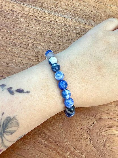 Bracelet en sodalite pierre semi précieuse