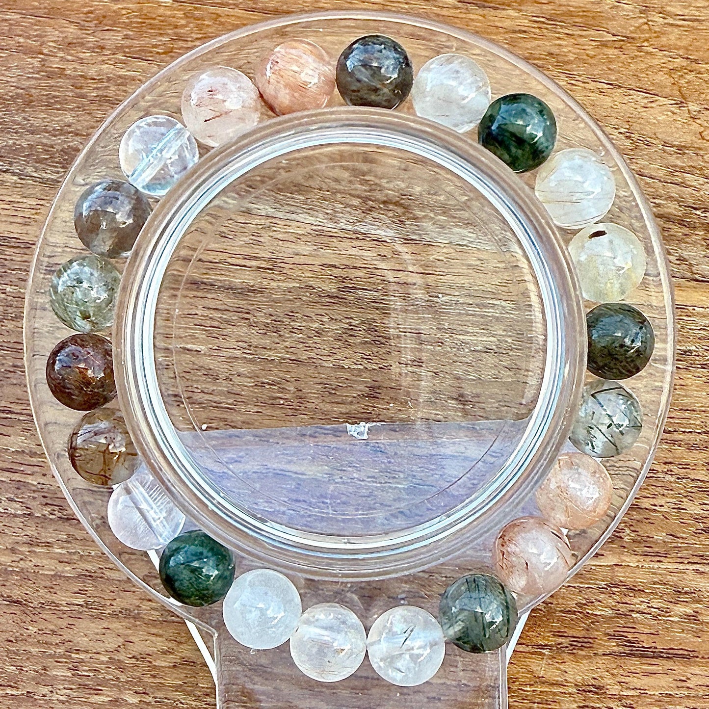 Bracelet quartz jardin lodolite pierre semi précieuse