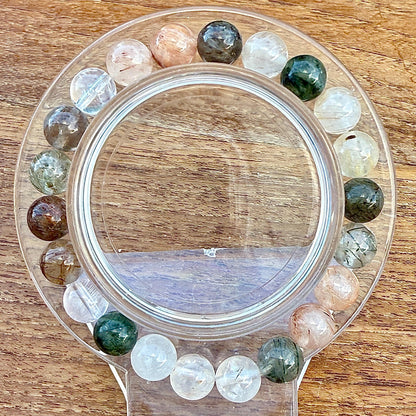 Bracelet quartz jardin lodolite pierre semi précieuse