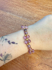 Bracelet en quartz fraise pierre semi précieuse
