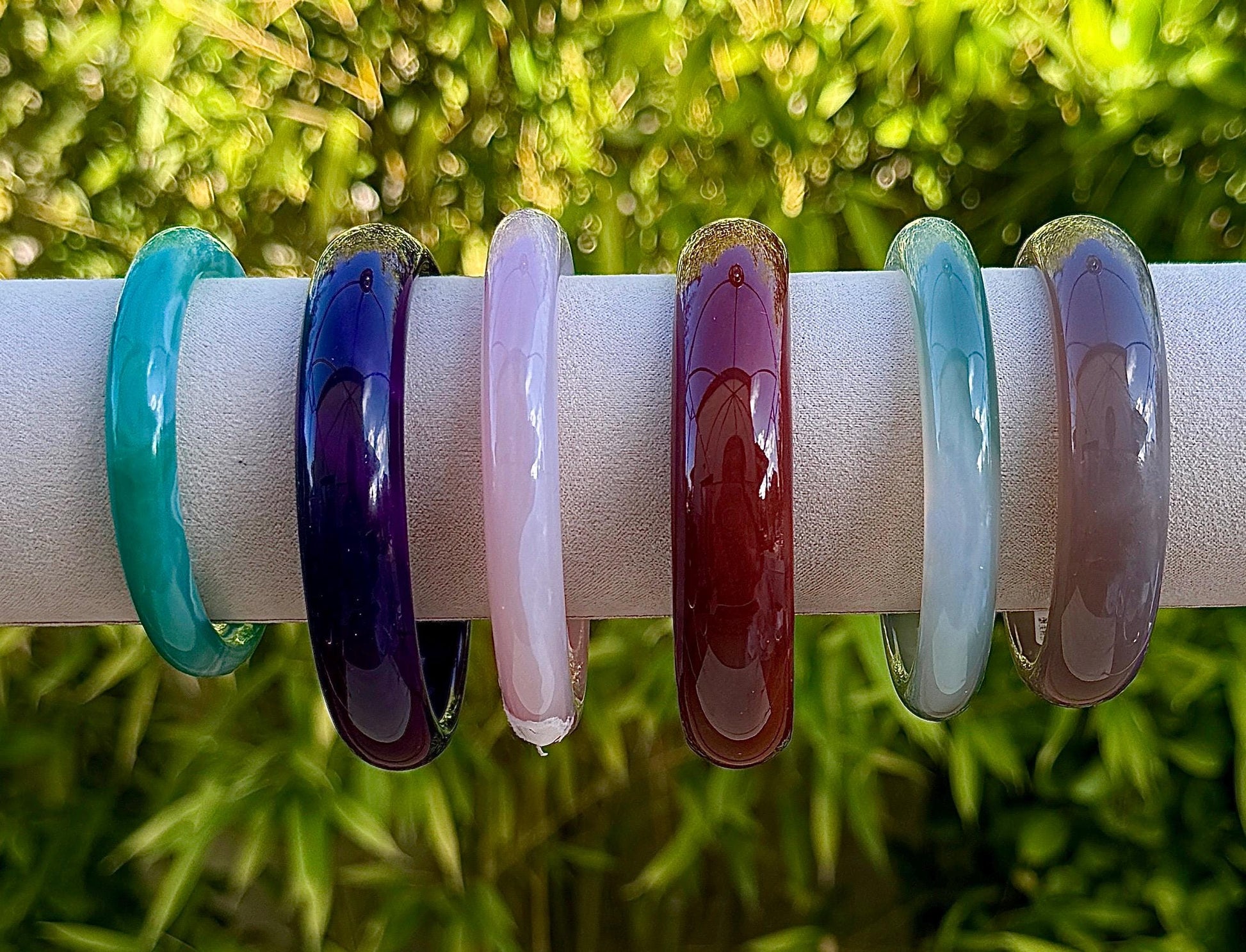 Bracelet en agate colorée pierre semi précieuse