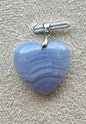Pendentif en agate dentelle bleue pierre semi précieuse