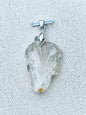 Pendentif feuille en lodolite - quartz jardin pierre naturelle semi précieuse