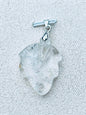 Pendentif feuille en lodolite - quartz jardin pierre naturelle semi précieuse