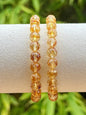 Bracelet en perles rondes facettées en citrine pierre semi précieuse