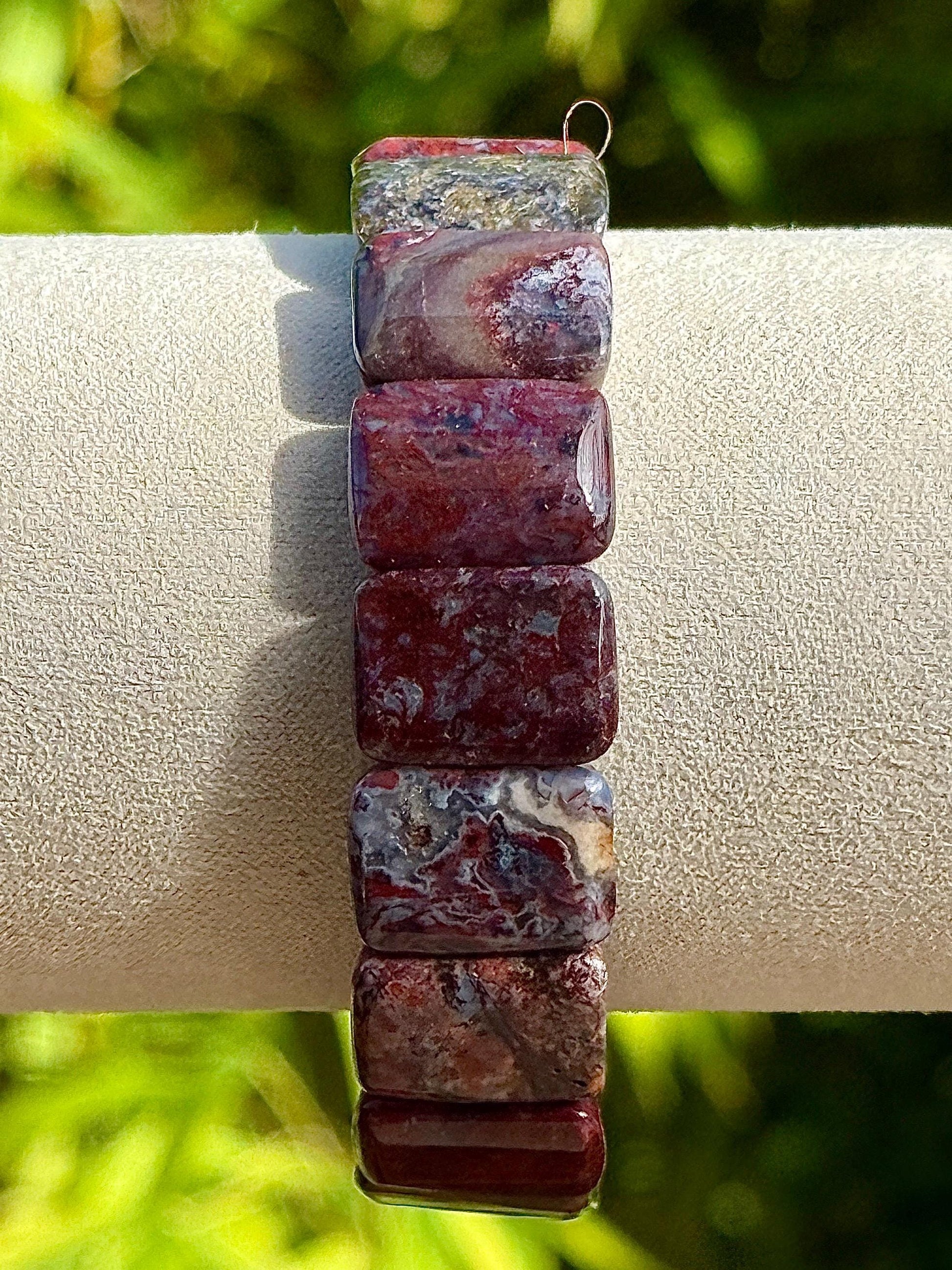 Bracelet jonc souple en pietersite pierre naturelle semi précieuse