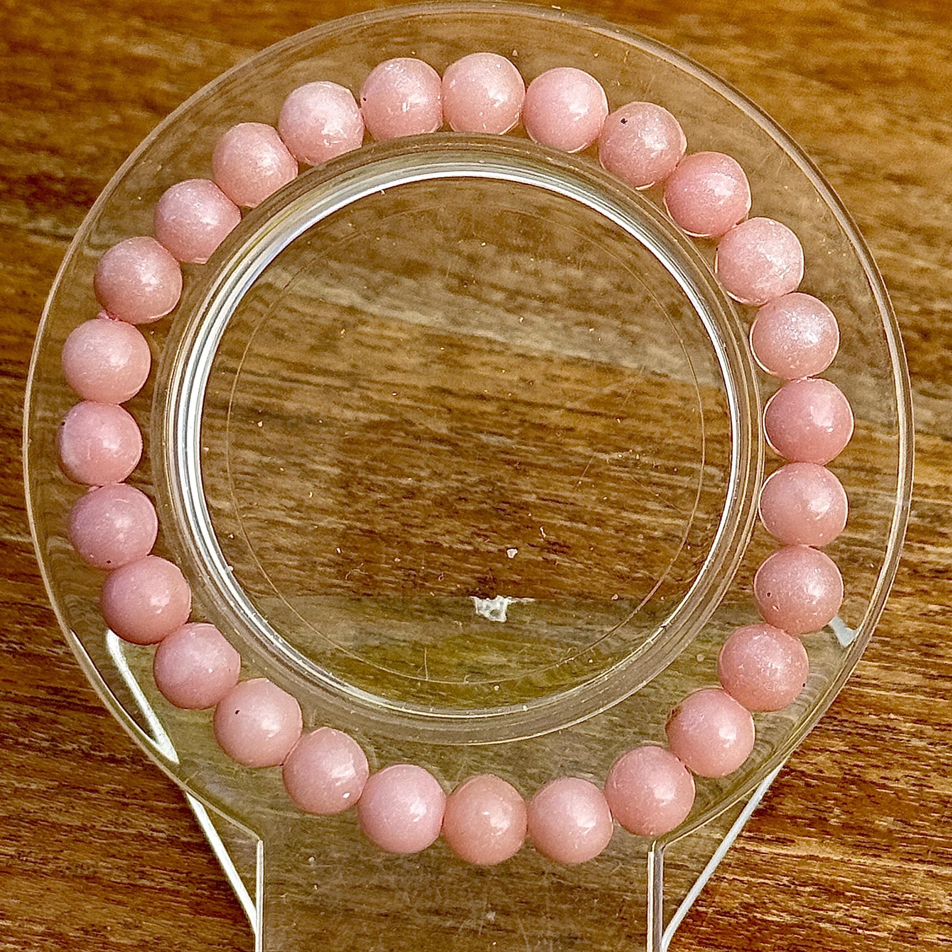 Bracelet en opale rose pierre naturelle semi précieuse