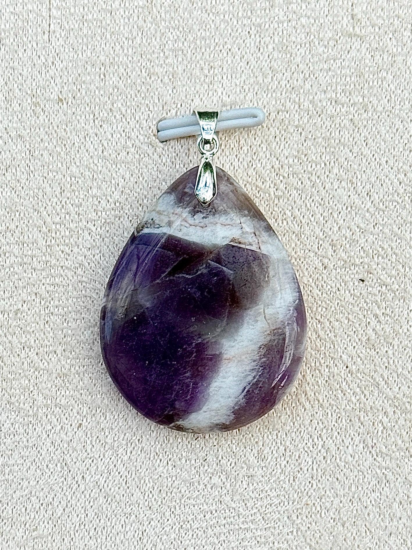 Pendentif amethyste pierre semi précieuse