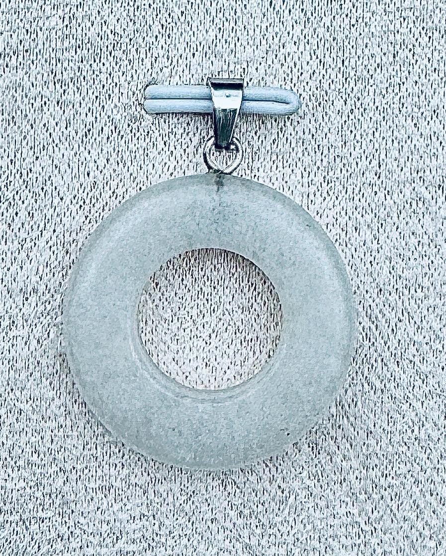 Collier pendentif cercle en pierre naturelle