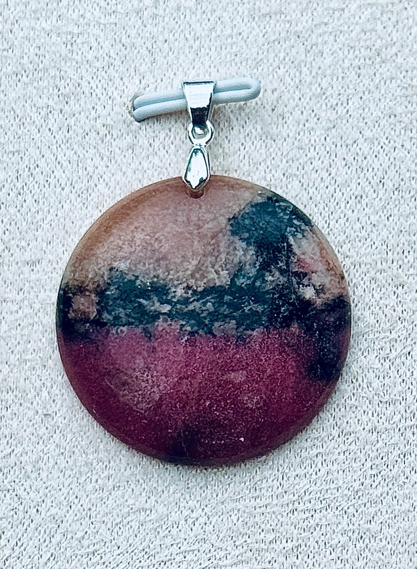 Pendentif rhodonite pierre semi précieuse