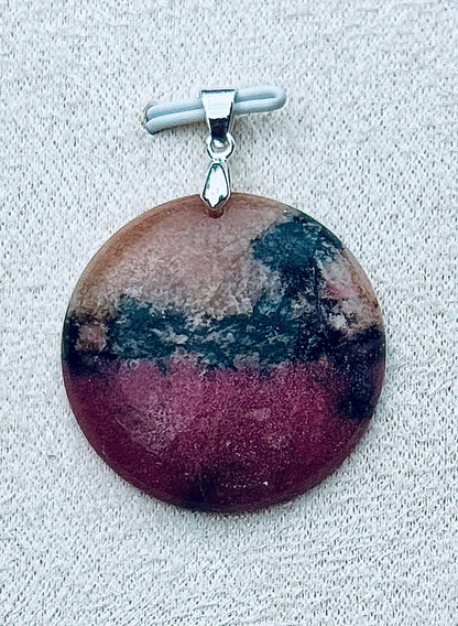 Pendentif rhodonite pierre semi précieuse