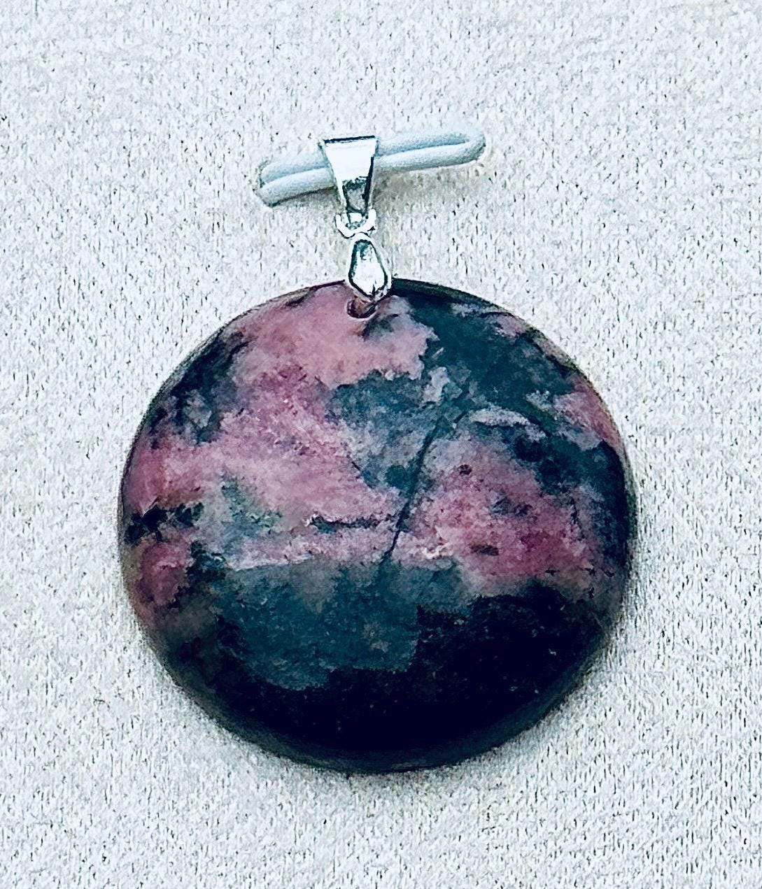 Pendentif rhodonite pierre semi précieuse