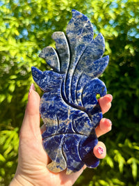 Ailes renard a neuf queues en sodalite pierre naturelle semi précieuse