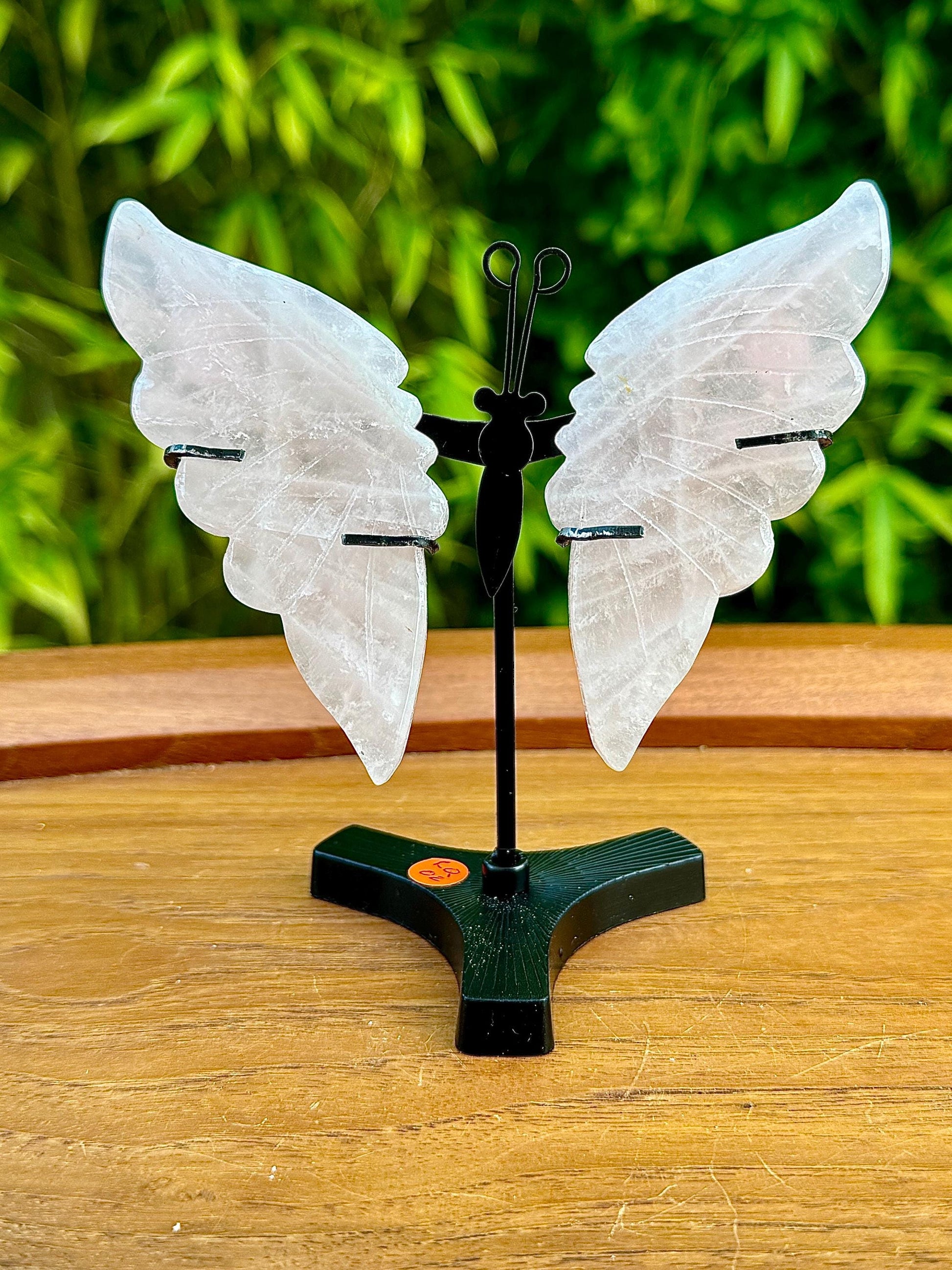 Ailes papillon en quartz rose pierre semi précieuse