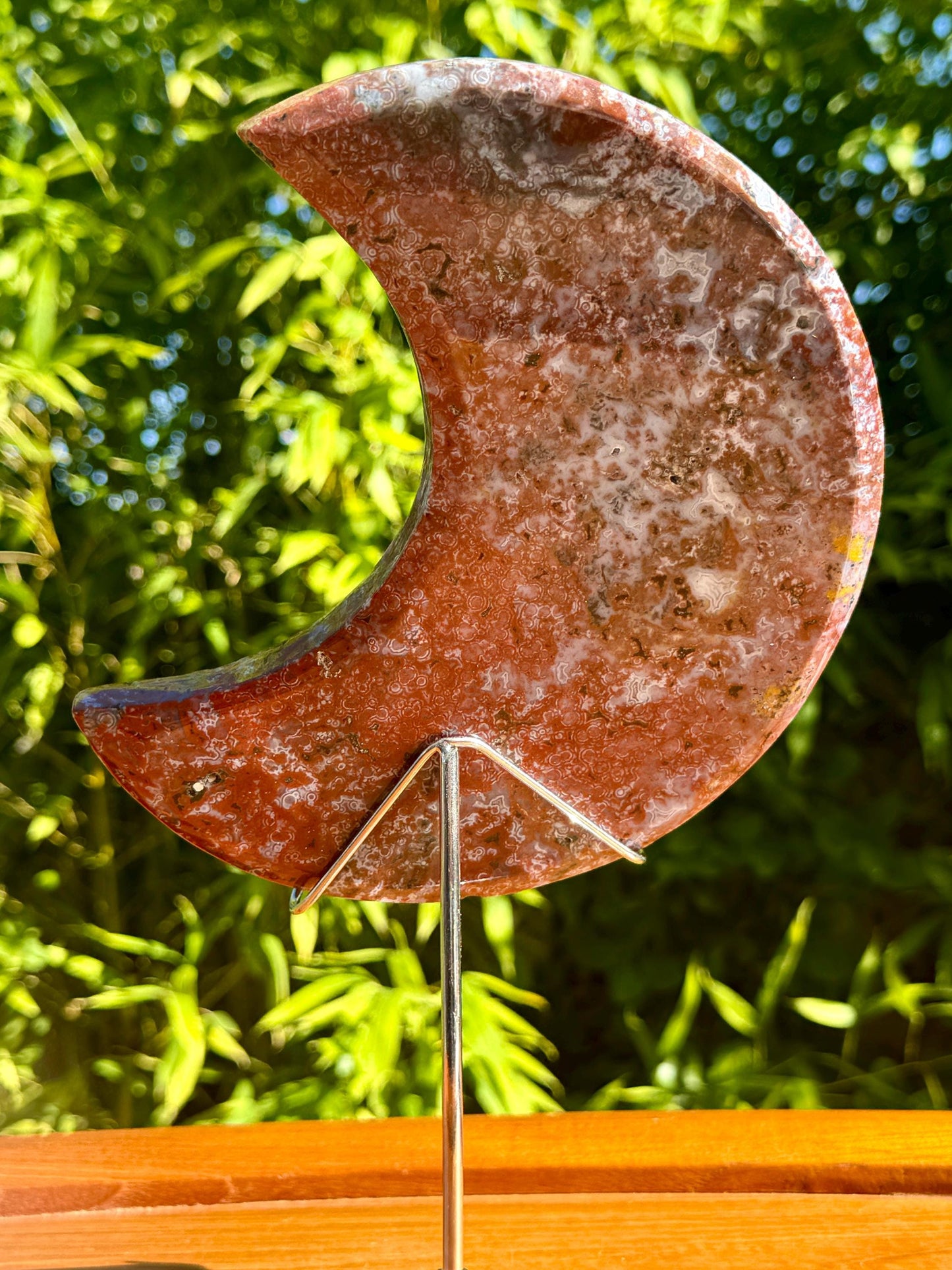 Grande lune en jaspe pierre naturelle semi precieuse