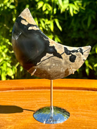 Grande lune en agate volcanique pierre naturelle semi precieuse