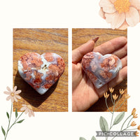 Coeur en agate/calcédoine rose pierre naturelle semi précieuse