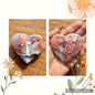 Coeur en agate/calcédoine rose pierre naturelle semi précieuse