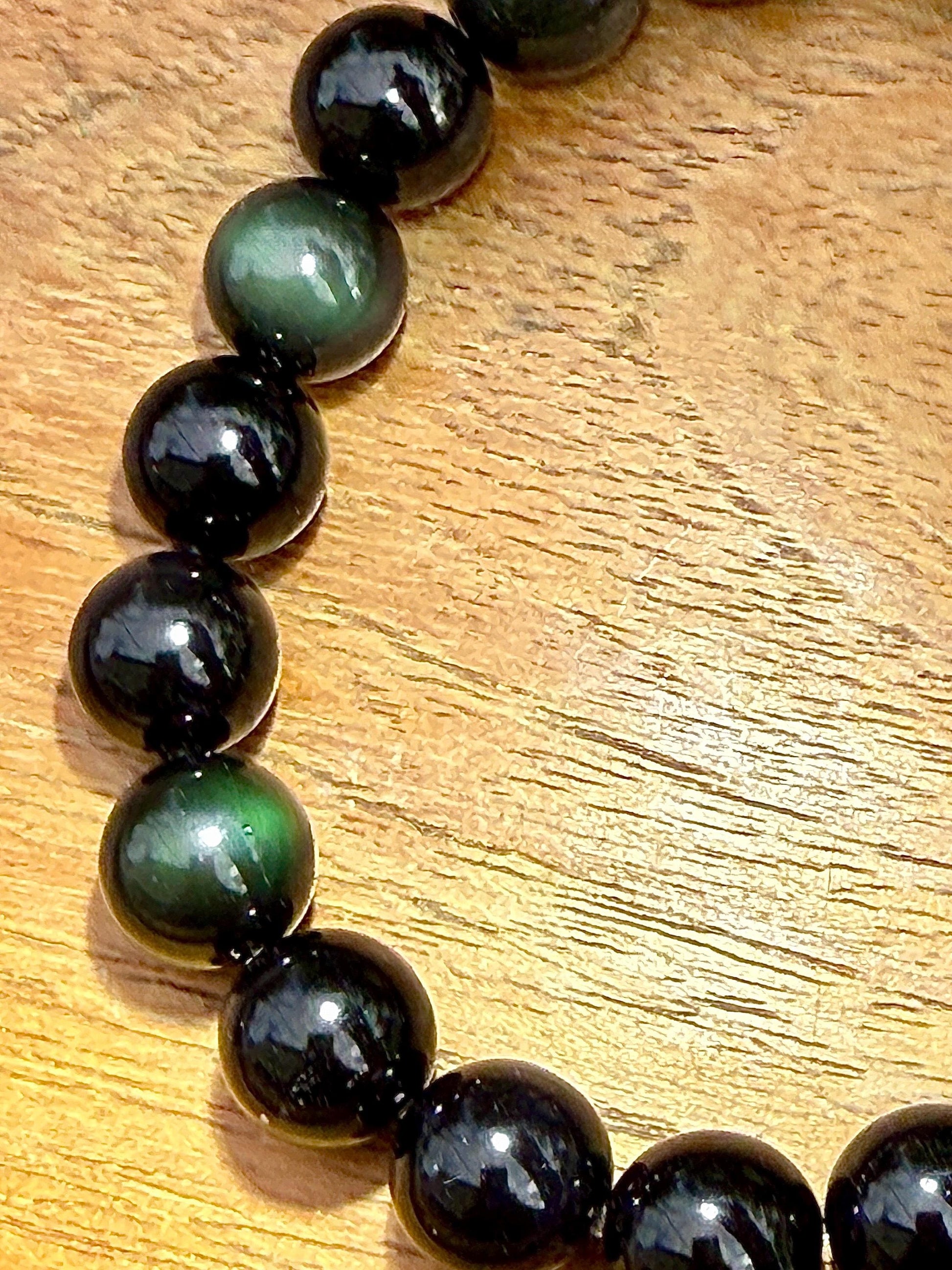 Bracelet en obsidienne multicolore pierre naturelle semi précieuse