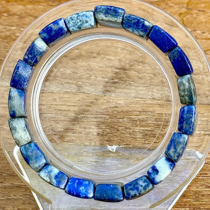 Bracelet jonc souple en lapis lazuli pierre semi précieuse