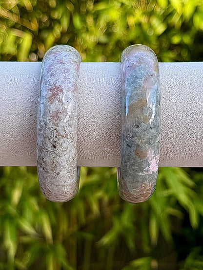 Bracelet jonc en rhodonite pierre semi précieuse