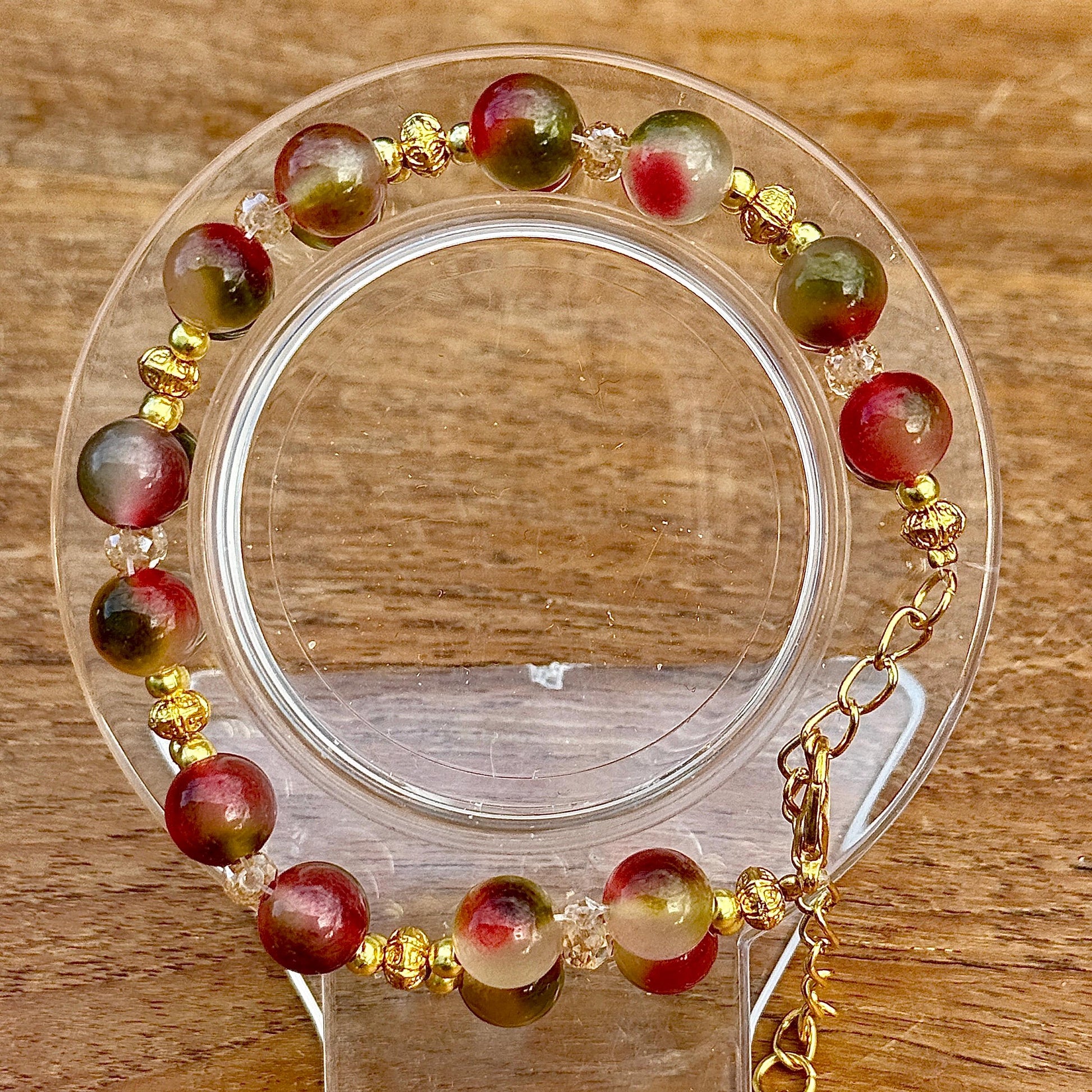 Bracelet croisé agate pierre semi précieuse - Creation by L