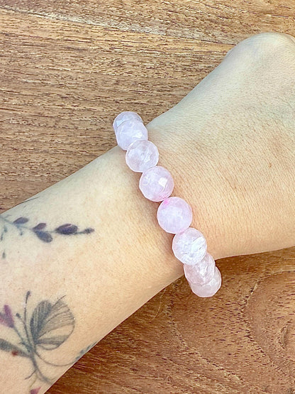 Bracelet quartz rose pierre semi précieuse