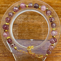 Bracelet en quartz fraise pierre semi précieuse