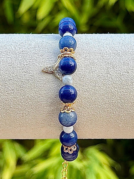 Bracelet en aventurine bleue pierre semi précieuse