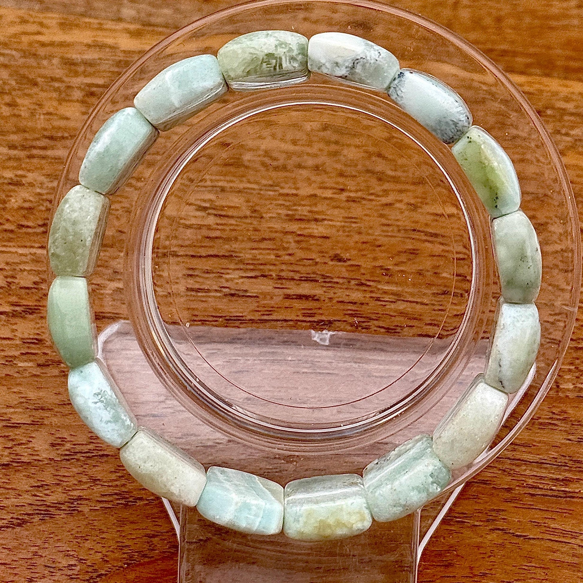 Bracelet jonc souple en hemimorphite pierre naturelle semi précieuse