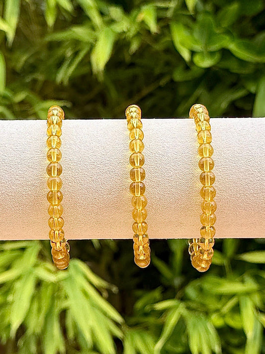 Bracelet en perles rondes en citrine pierre semi précieuse