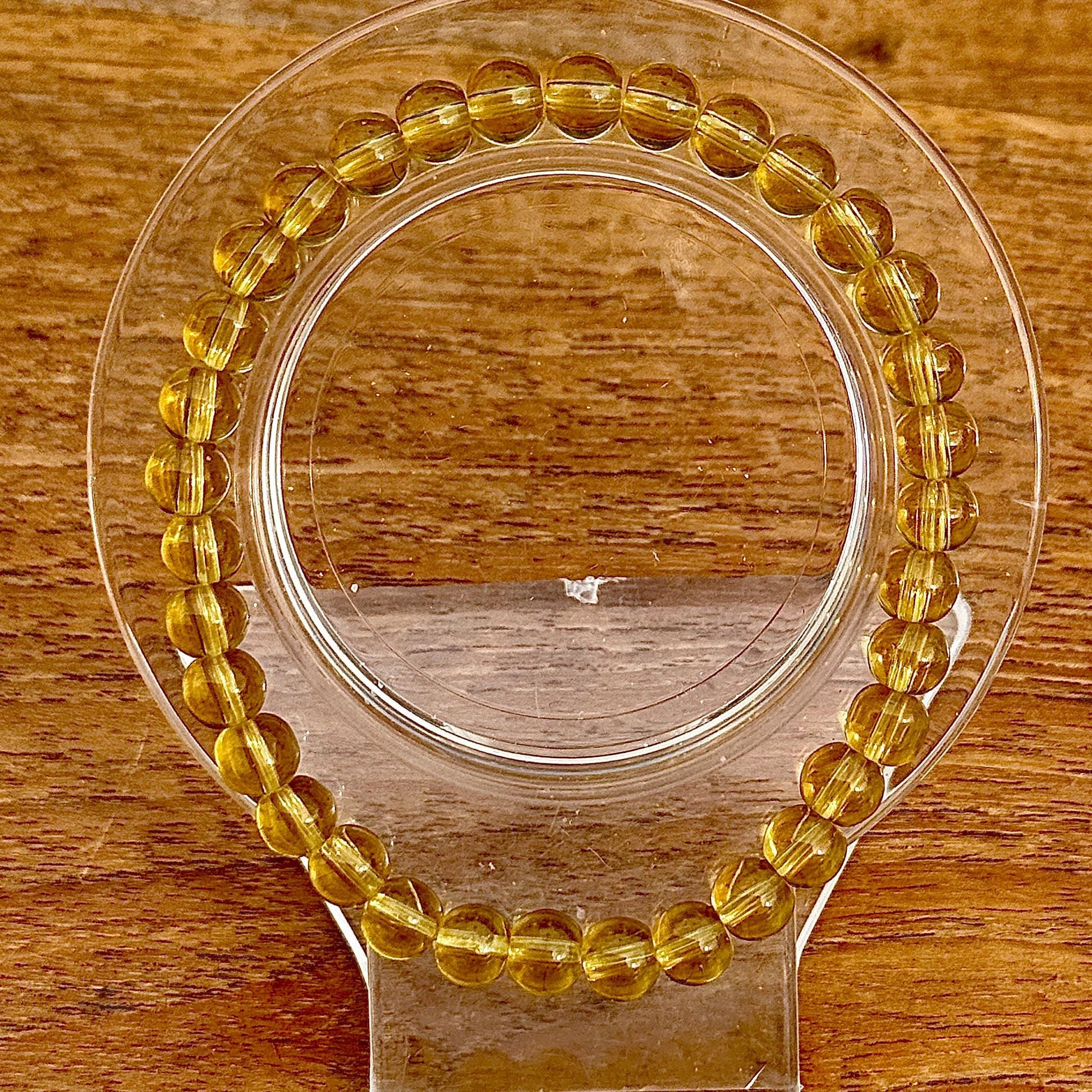 Bracelet en perles rondes en citrine pierre semi précieuse