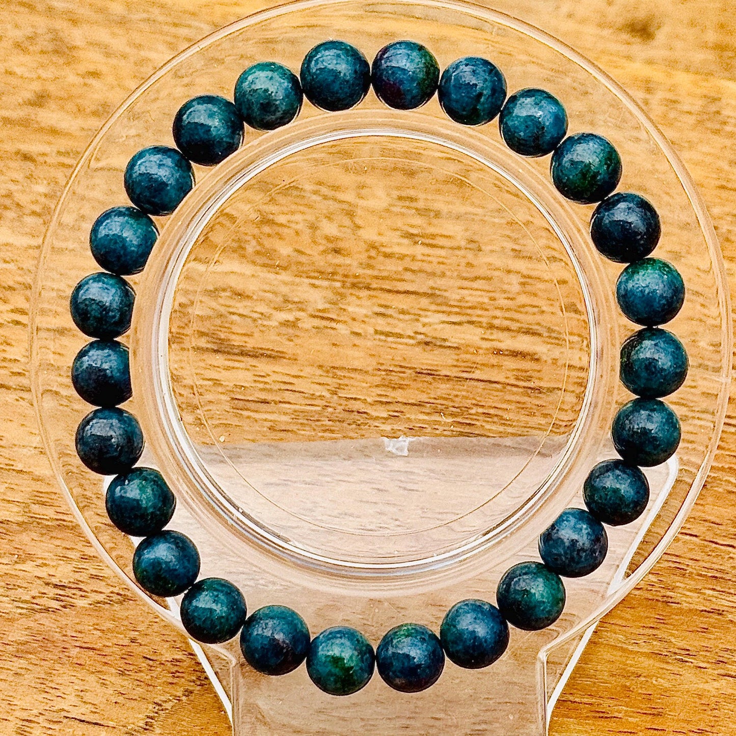 Bracelet en rubis zoisite bleue pierre naturelle semi précieuse