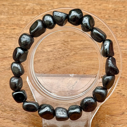 Bracelet perles irrégulières en hématite pierre semi précieuse