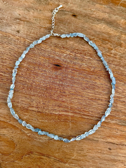 Collier en aigue marine pierre naturelle semi précieuse