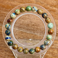 Bracelet perles rondes en azurite pierre semi précieuse