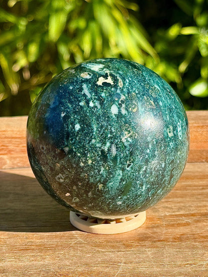 Sphere en jaspe bleu pierre naturelle semi précieuse