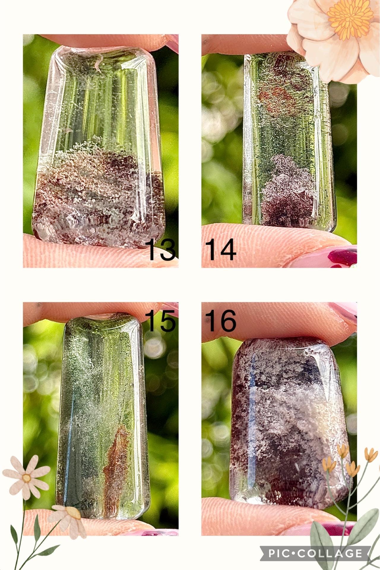 Cabochon quartz lodolite - quartz jardin pierre semi precieuse