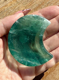 Petite coupelle lune en fluorite - support pour les bijoux