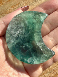 Petite coupelle lune en fluorite - support pour les bijoux